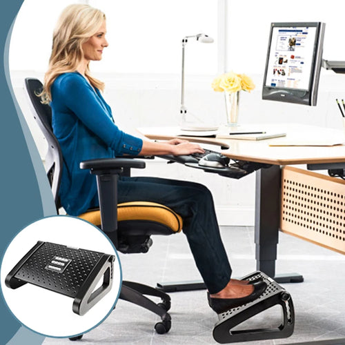 Repose-pieds ergonomique à placer sous le bureau avec rouleaux de massage, support pour les jambes, conçu pour soulager les douleurs et améliorer le confort à la maison ou au bureau.